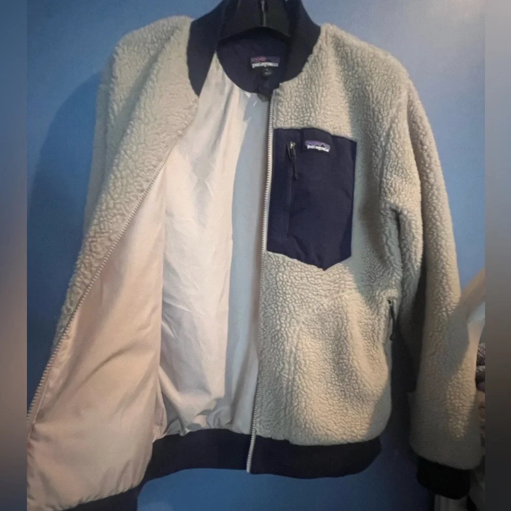 Men’s Patagonia Retro-X® Bomber Fleece Sherpa Jacket Medium EUC - Picture 3 of 5